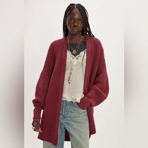 Free people burgundy cardigan, perfect condition